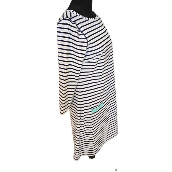 Cabana Life Womens Navy Stripe Cabana Sun Protective Shift Dress Size Medium - Picture 3 of 13